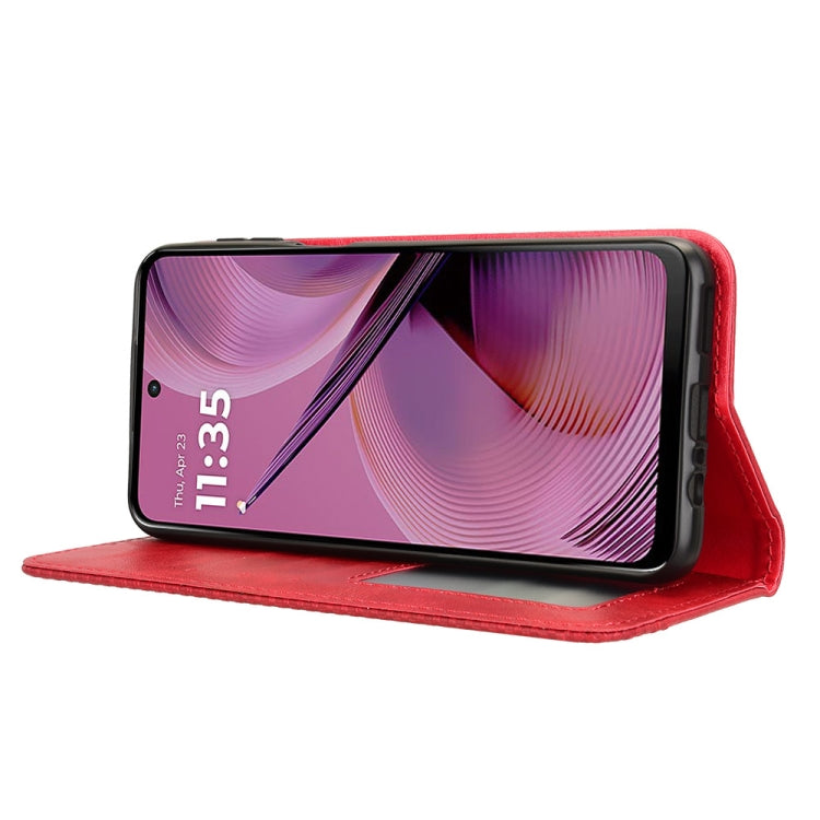For Motorola Moto G55 5G Magnetic Buckle Retro Texture Leather Phone Case