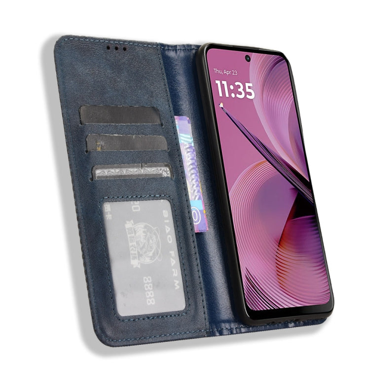 For Motorola Moto G55 5G Magnetic Buckle Retro Texture Leather Phone Case