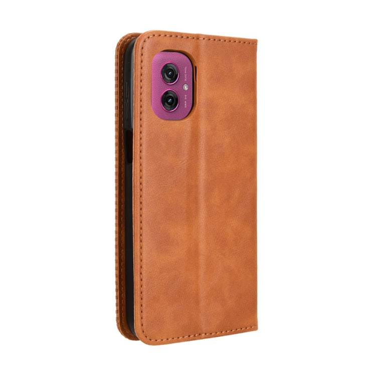 For Motorola Moto G55 5G Magnetic Buckle Retro Texture Leather Phone Case