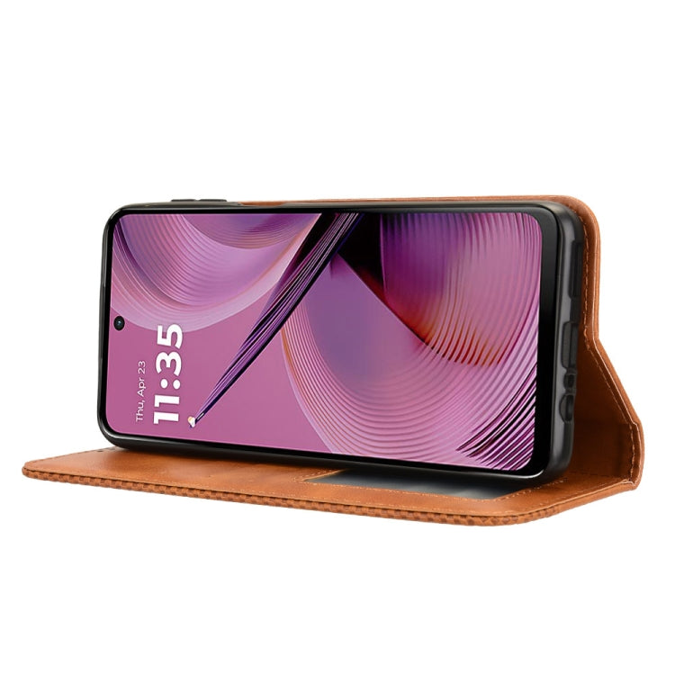 For Motorola Moto G55 5G Magnetic Buckle Retro Texture Leather Phone Case
