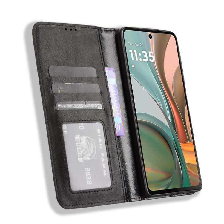 For Motorola Moto G75 5G Magnetic Buckle Retro Texture Leather Phone Case
