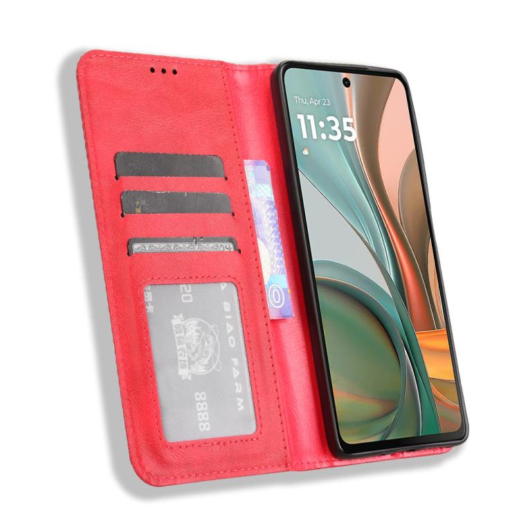 For Motorola Moto G75 5G Magnetic Buckle Retro Texture Leather Phone Case