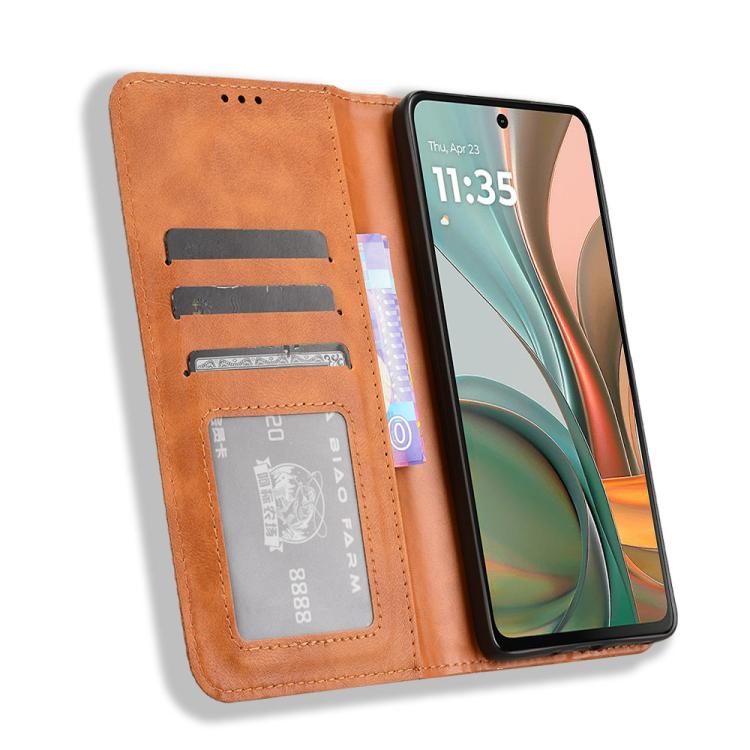 For Motorola Moto G75 5G Magnetic Buckle Retro Texture Leather Phone Case