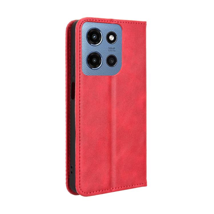 For Motorola Moto G 5G 2025 Magnetic Buckle Retro Texture Leather Phone Case