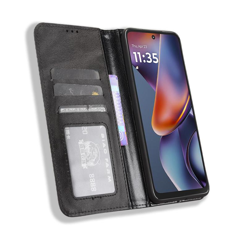 For Motorola Moto G Play 2025 Magnetic Buckle Retro Texture Leather Phone Case