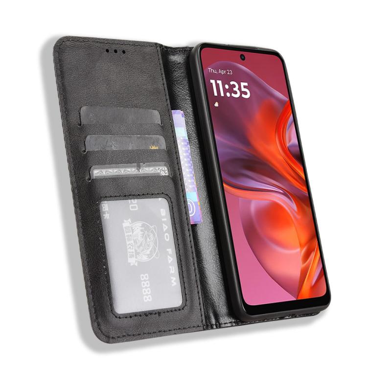 For Motorola Moto G05 4G / E15 4G Magnetic Buckle Retro Texture Leather Phone Case