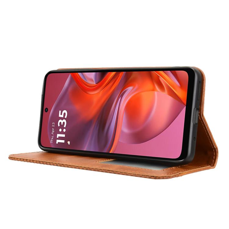 For Motorola Moto G05 4G / E15 4G Magnetic Buckle Retro Texture Leather Phone Case