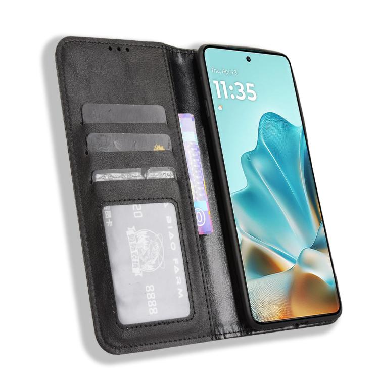 For Motorola Edge 60 Fusion Magnetic Buckle Retro Texture Leather Phone Case