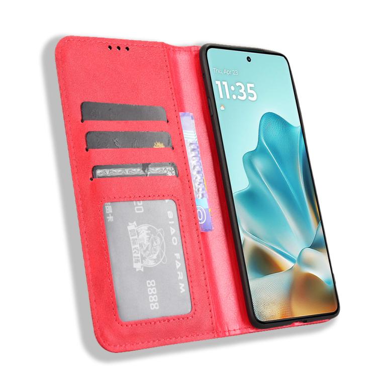 For Motorola Edge 60 Fusion Magnetic Buckle Retro Texture Leather Phone Case