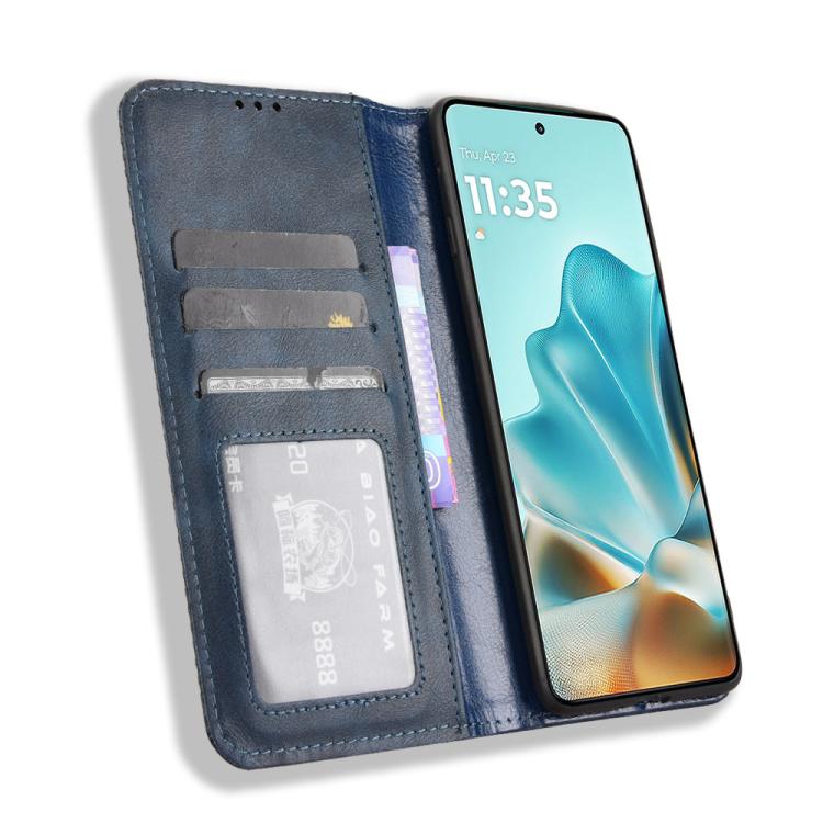For Motorola Edge 60 Fusion Magnetic Buckle Retro Texture Leather Phone Case