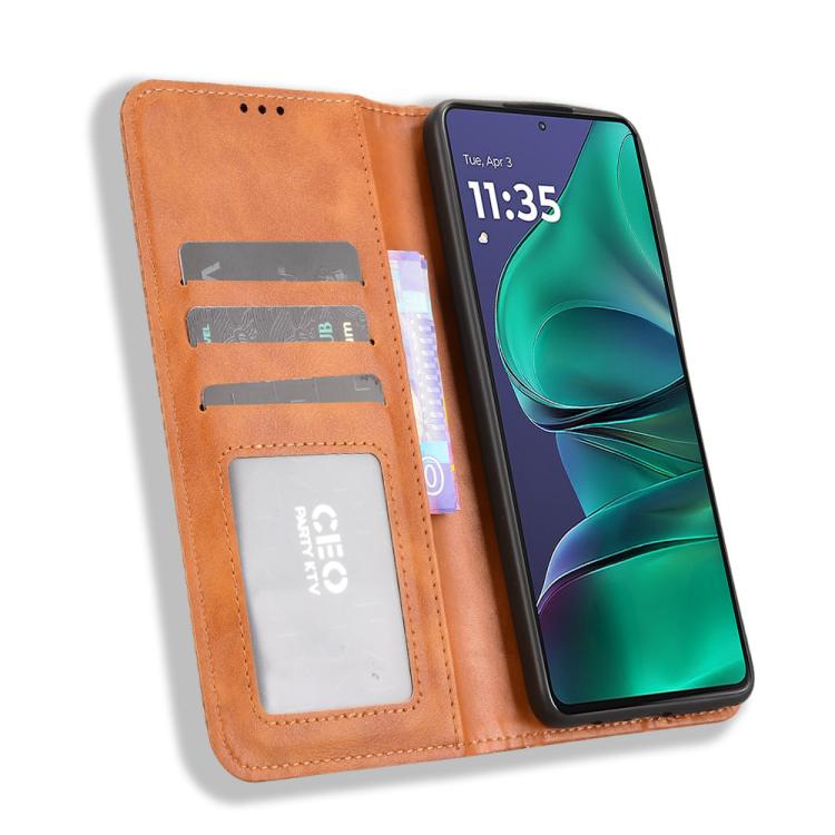 For Motorola Moto G Stylus 5G 2025 Magnetic Buckle Retro Texture Leather Phone Case