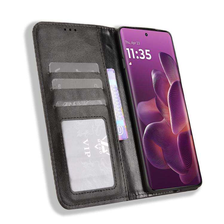 For Motorola Edge 60 Pro / 60s Pro 5G Magnetic Buckle Retro Texture Leather Phone Case
