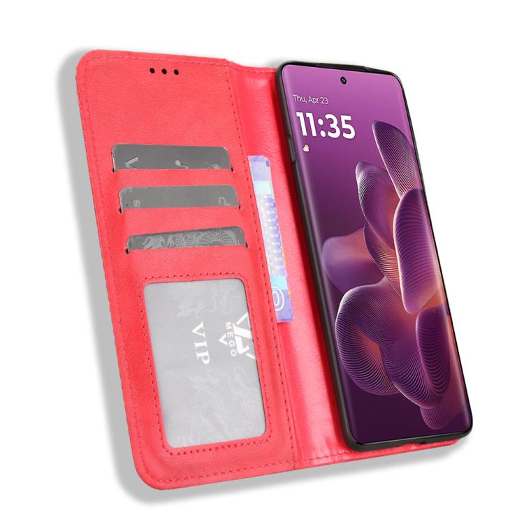 For Motorola Edge 60 Pro / 60s Pro 5G Magnetic Buckle Retro Texture Leather Phone Case