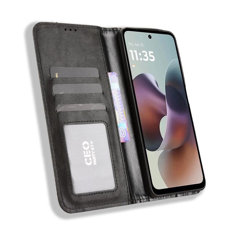 For Motorola Moto G56 / G66j / G66y 5G Magnetic Buckle Retro Texture Leather Phone Case