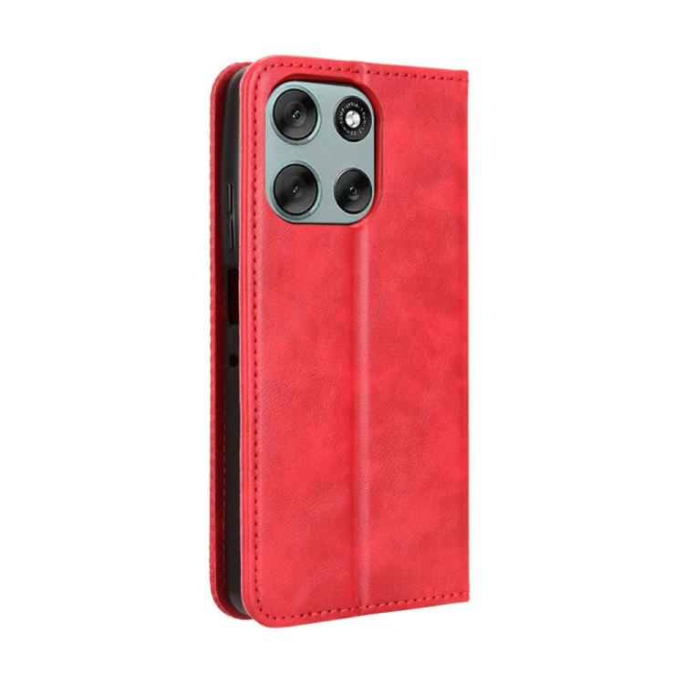 For Motorola Moto G56 / G66j / G66y 5G Magnetic Buckle Retro Texture Leather Phone Case