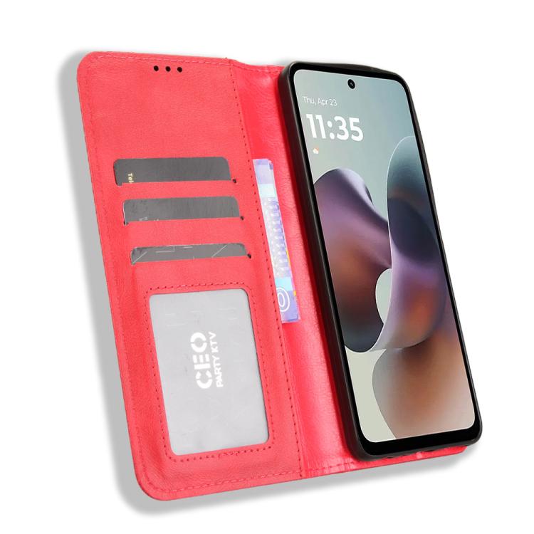 For Motorola Moto G56 / G66j / G66y 5G Magnetic Buckle Retro Texture Leather Phone Case