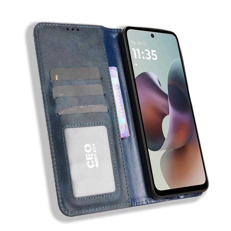 For Motorola Moto G56 / G66j / G66y 5G Magnetic Buckle Retro Texture Leather Phone Case