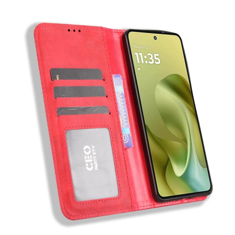 For Motorola Moto G86 5G Magnetic Buckle Retro Texture Leather Phone Case