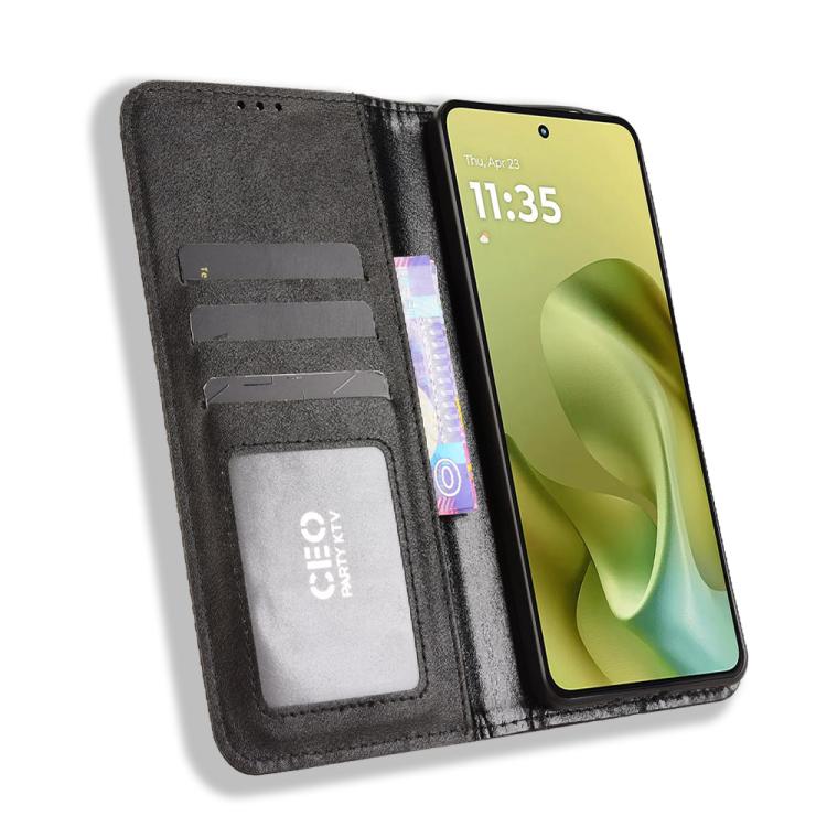 For Motorola Moto G86 Power 5G Magnetic Buckle Retro Texture Leather Phone Case