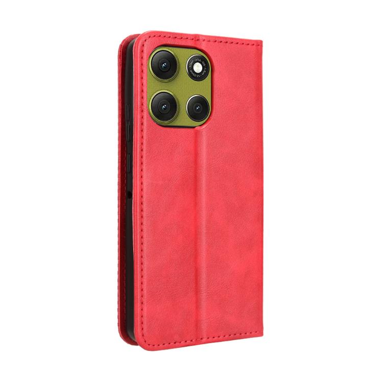 For Motorola Moto G86 Power 5G Magnetic Buckle Retro Texture Leather Phone Case