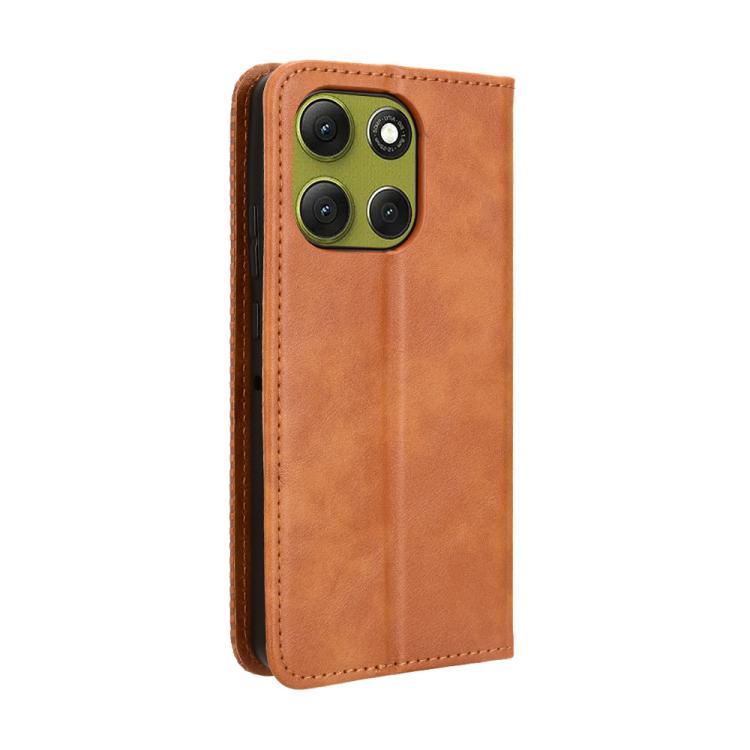 For Motorola Moto G86 Power 5G Magnetic Buckle Retro Texture Leather Phone Case