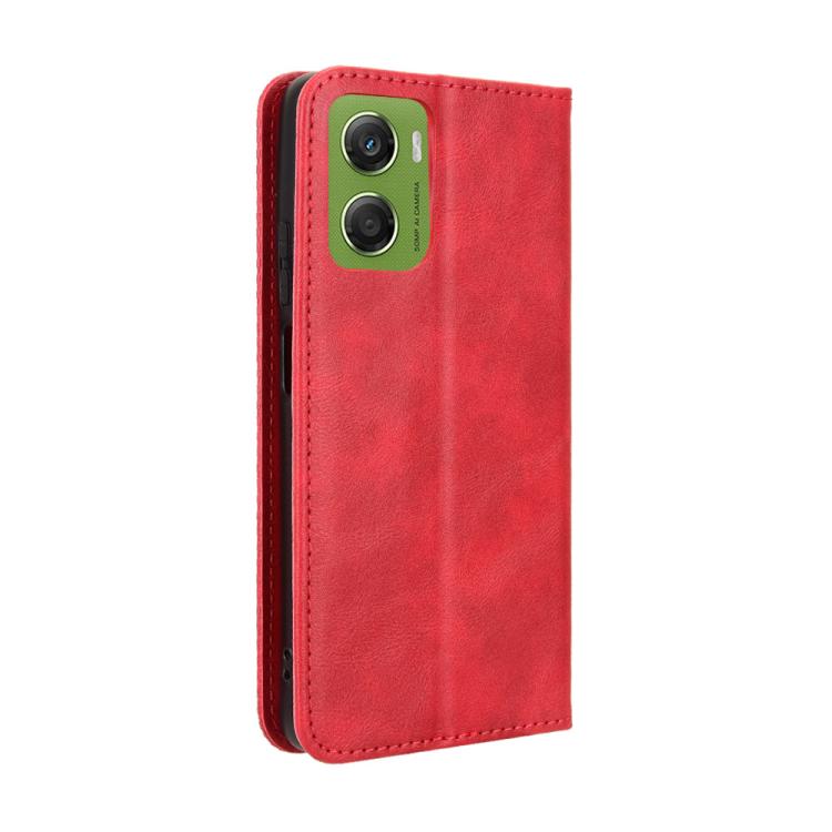 For Motorola Moto G06 4G Magnetic Buckle Retro Texture Leather Phone Case