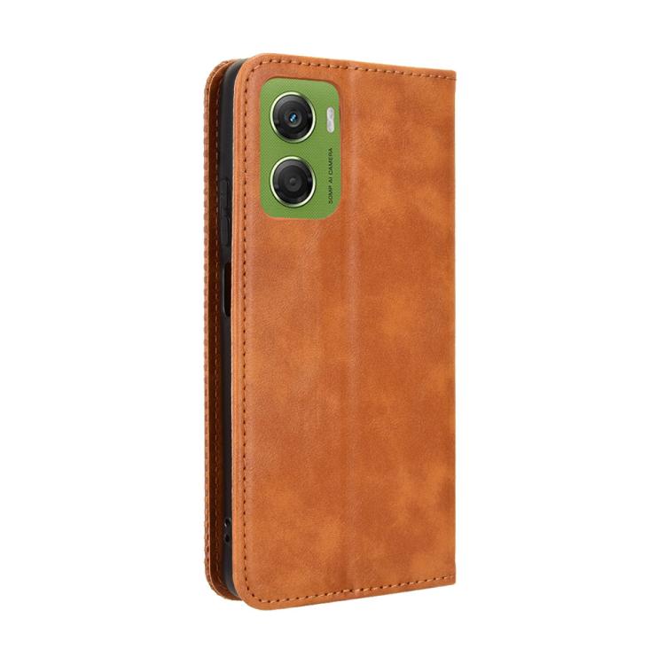 For Motorola Moto G06 4G Magnetic Buckle Retro Texture Leather Phone Case