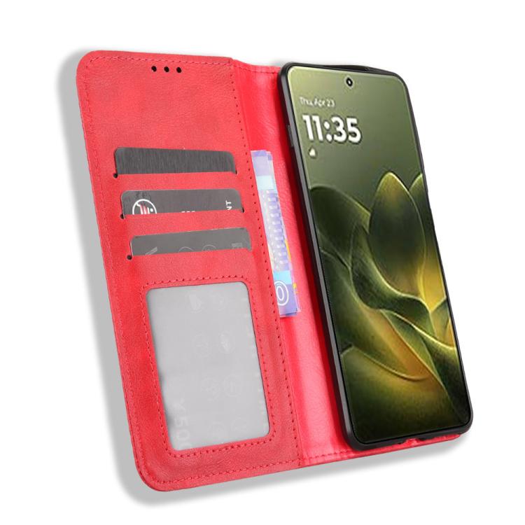 For Motorola Edge 70 5G Magnetic Buckle Retro Texture Leather Phone Case