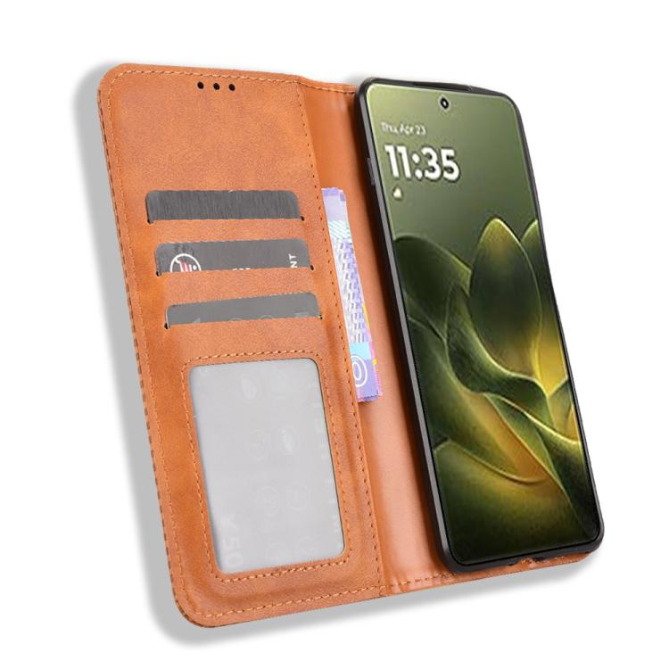For Motorola Edge 70 5G Magnetic Buckle Retro Texture Leather Phone Case