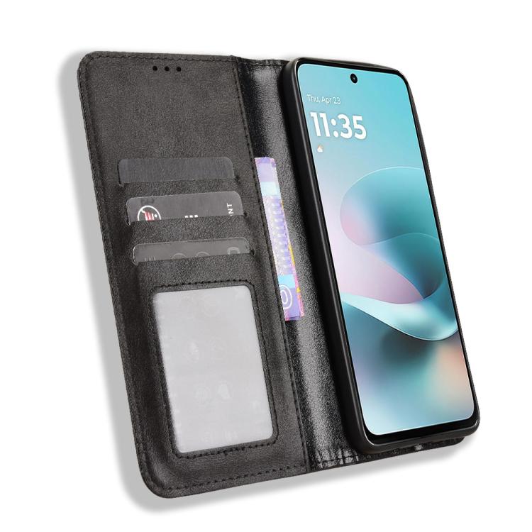 For Motorola Moto G67 Power / G57 Power Magnetic Buckle Retro Texture Leather Phone Case