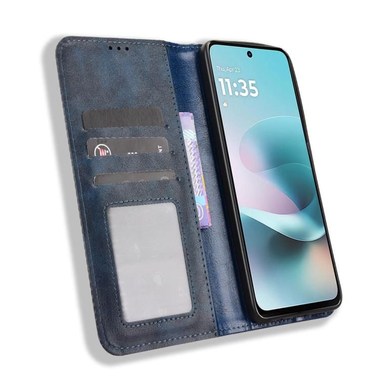 For Motorola Moto G67 Power / G57 Power Magnetic Buckle Retro Texture Leather Phone Case