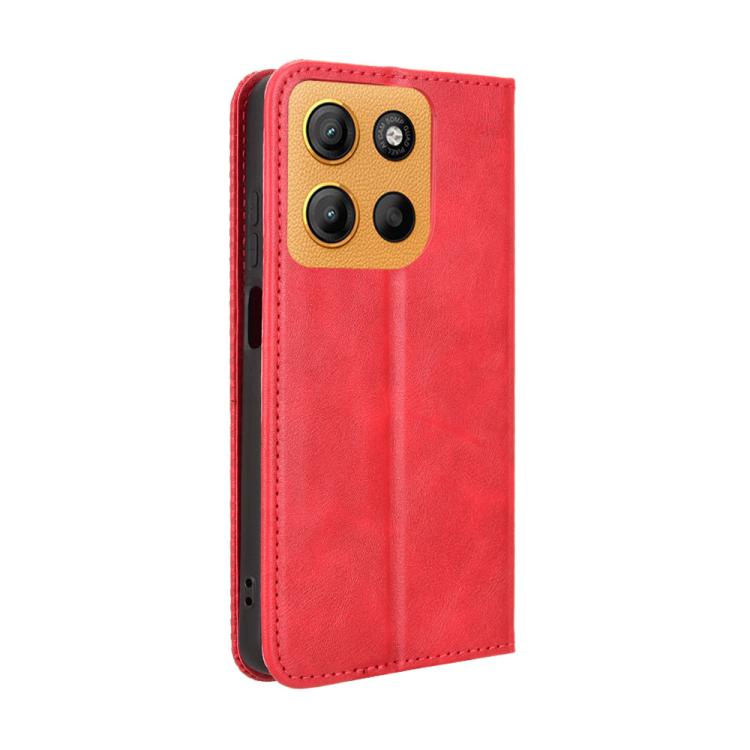 For Motorola Moto G17 / G17 Power 4G Magnetic Buckle Retro Texture Leather Phone Case