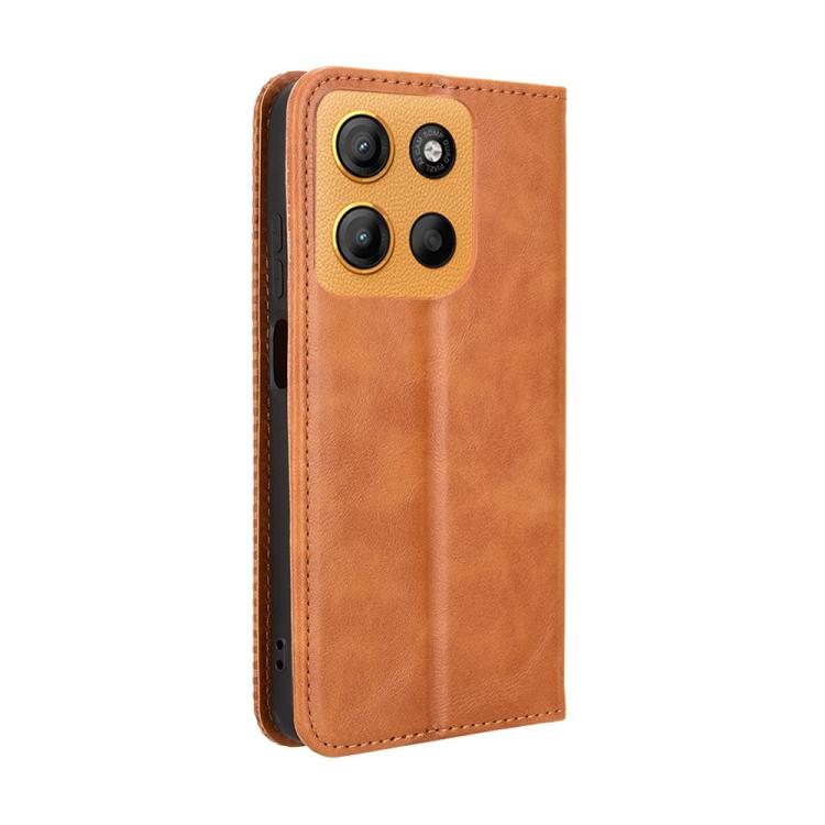 For Motorola Moto G17 / G17 Power 4G Magnetic Buckle Retro Texture Leather Phone Case