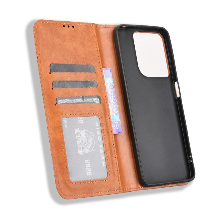 For Motorola Moto G17 / G17 Power 4G Magnetic Buckle Retro Texture Leather Phone Case