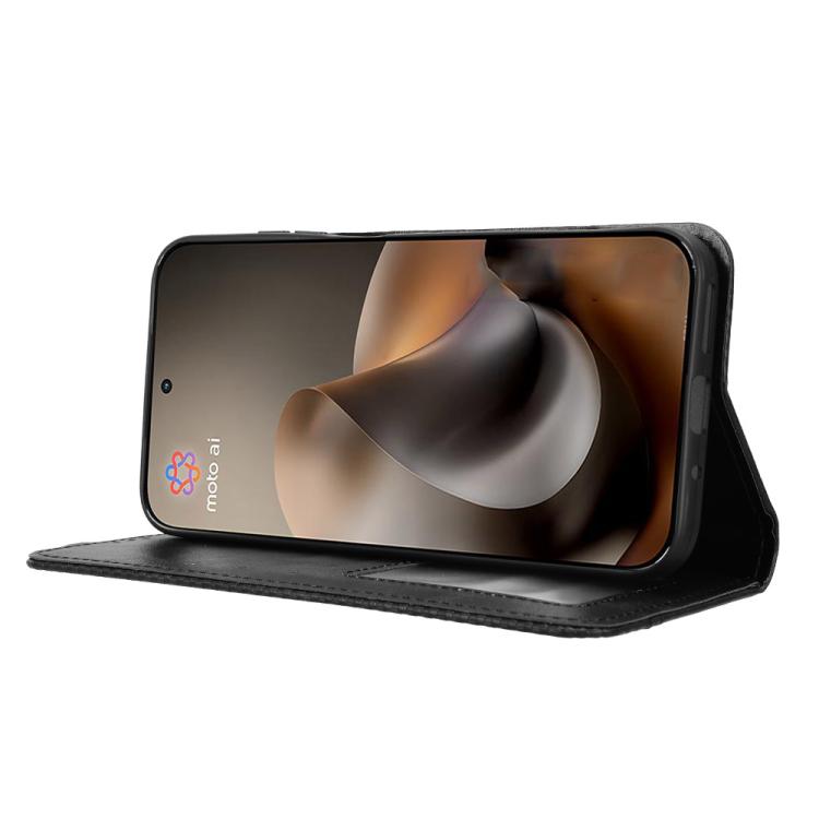 For Motorola Moto G67 / G77 5G Magnetic Buckle Retro Texture Leather Phone Case
