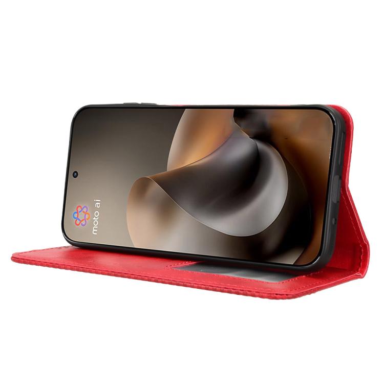 For Motorola Moto G67 / G77 5G Magnetic Buckle Retro Texture Leather Phone Case
