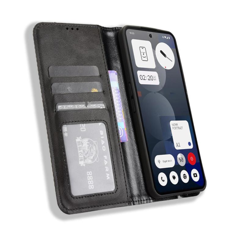 For Nothing Phone 3a Pro Magnetic Buckle Retro Texture Leather Phone Case