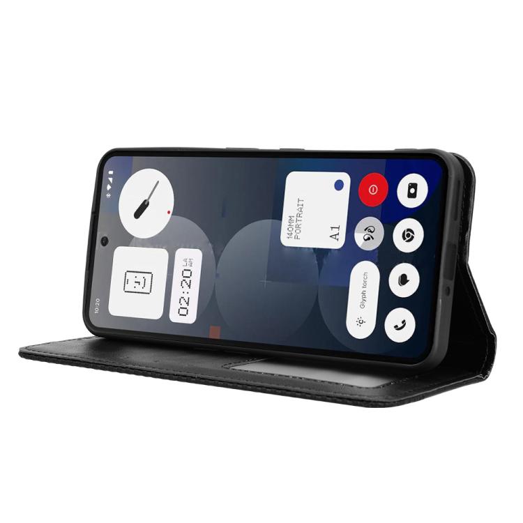 For Nothing Phone 3a Pro Magnetic Buckle Retro Texture Leather Phone Case