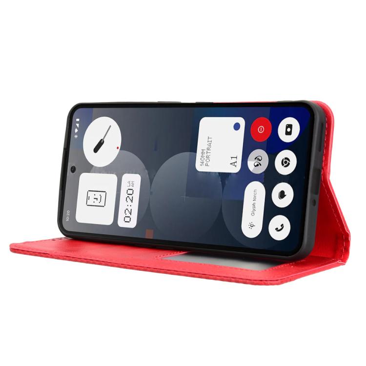 For Nothing Phone 3a Pro Magnetic Buckle Retro Texture Leather Phone Case