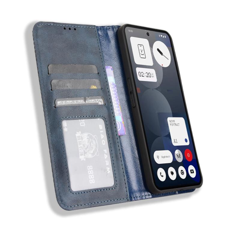 For Nothing Phone 3a Pro Magnetic Buckle Retro Texture Leather Phone Case