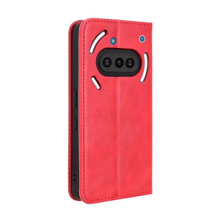 For Nothing Phone 3a Magnetic Buckle Retro Texture Leather Phone Case