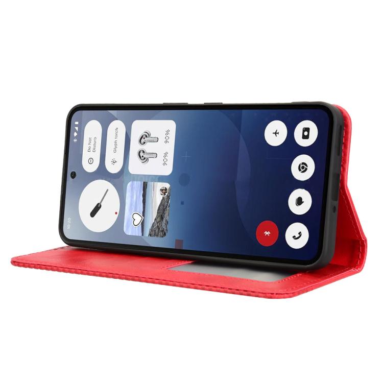 For Nothing Phone 3a Magnetic Buckle Retro Texture Leather Phone Case