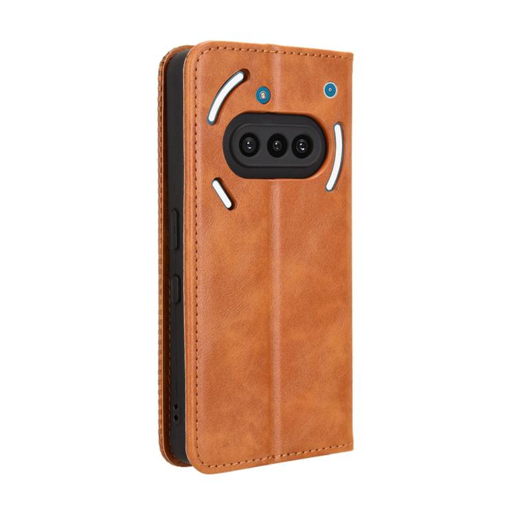 For Nothing Phone 3a Magnetic Buckle Retro Texture Leather Phone Case