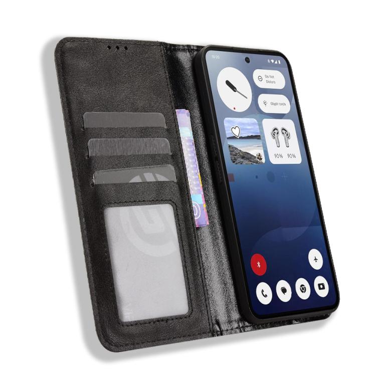For Nothing Phone 3 Magnetic Buckle Retro Texture Leather Phone Case
