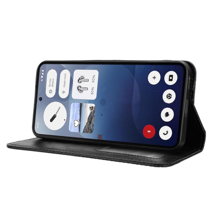 For Nothing Phone 3 Magnetic Buckle Retro Texture Leather Phone Case