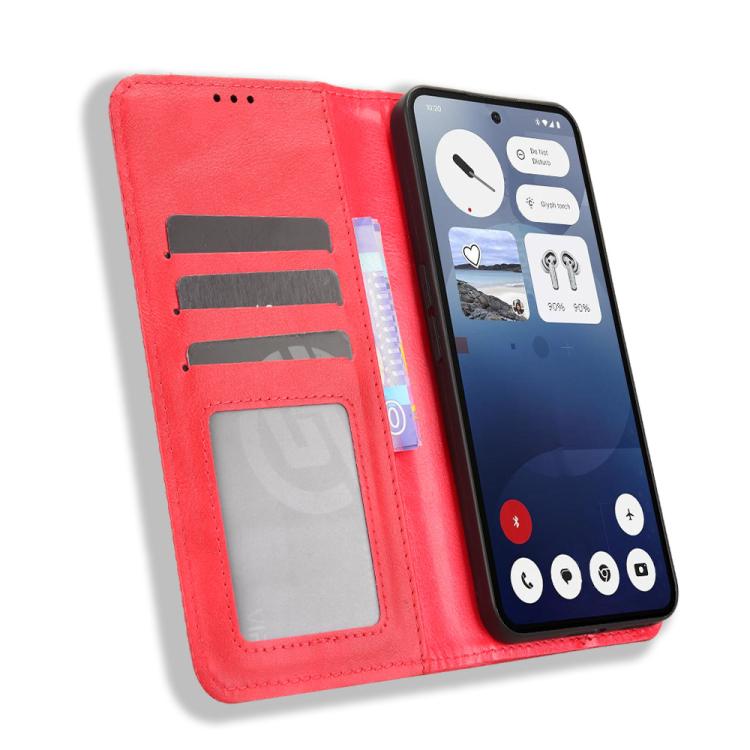 For Nothing Phone 3 Magnetic Buckle Retro Texture Leather Phone Case