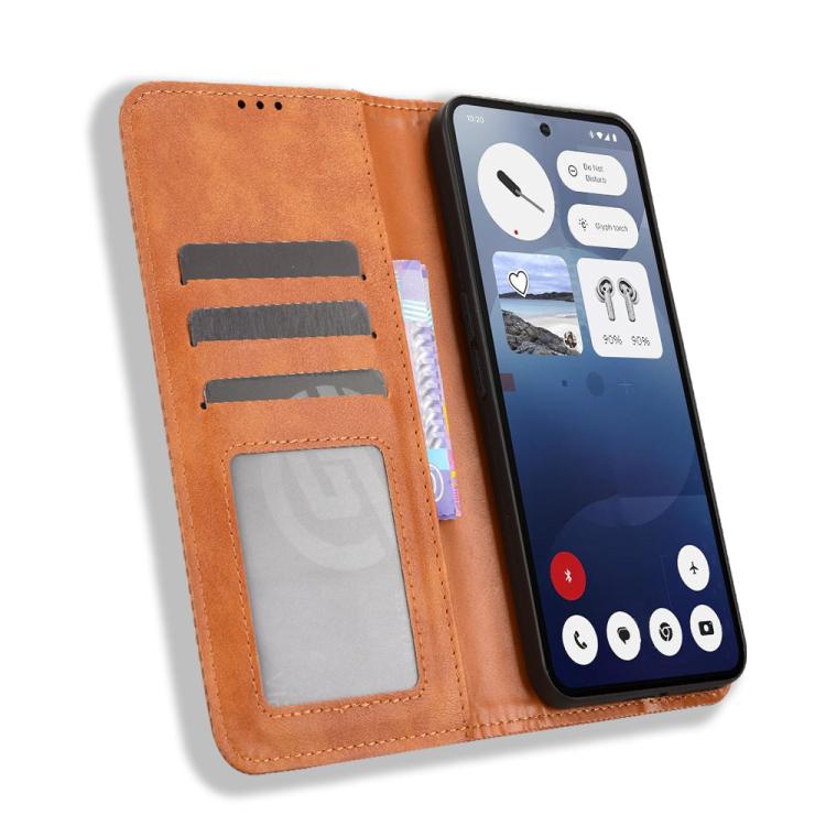For Nothing Phone 3 Magnetic Buckle Retro Texture Leather Phone Case