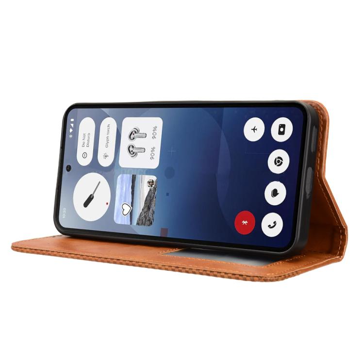 For Nothing Phone 3 Magnetic Buckle Retro Texture Leather Phone Case