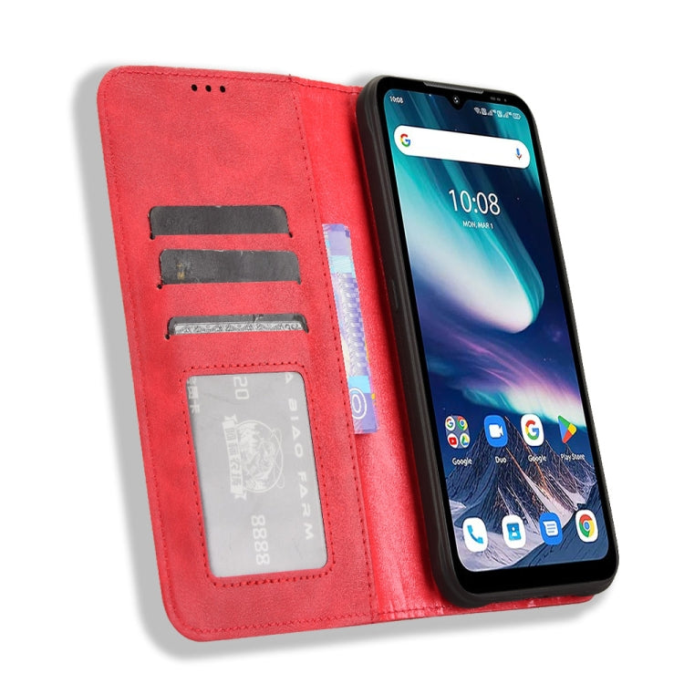 For Umidigi Bison X20 Magnetic Buckle Retro Texture Leather Phone Case