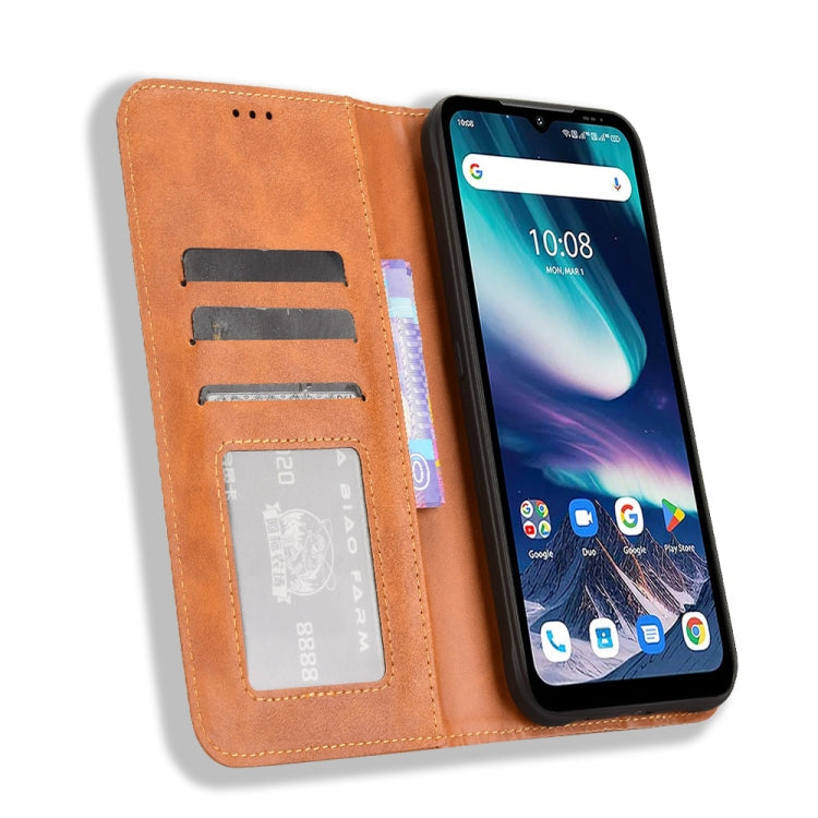 For Umidigi Bison X20 Magnetic Buckle Retro Texture Leather Phone Case